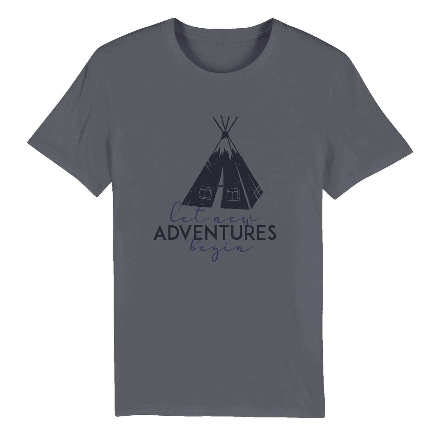 Organic Unisex Crewneck T-shirt "Adventures Begin" - Just Baskets