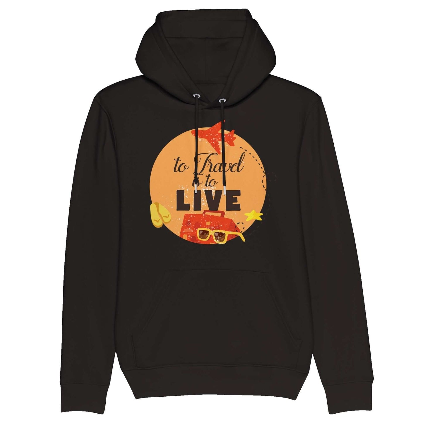 Organic Unisex Pullover Hoodie "Travel" - Just Baskets