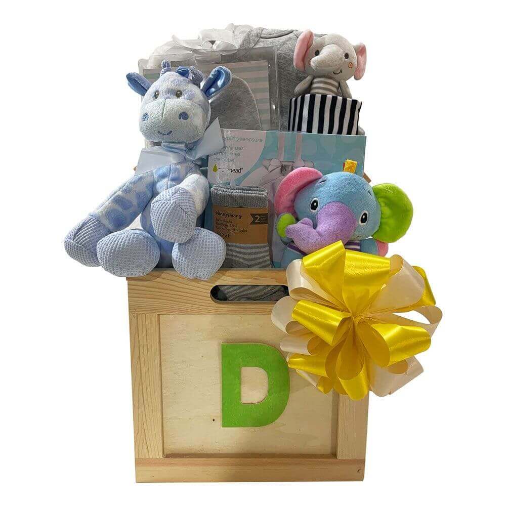 Toy Box Gift Basket Neutral - For new mom and baby to cuddle!