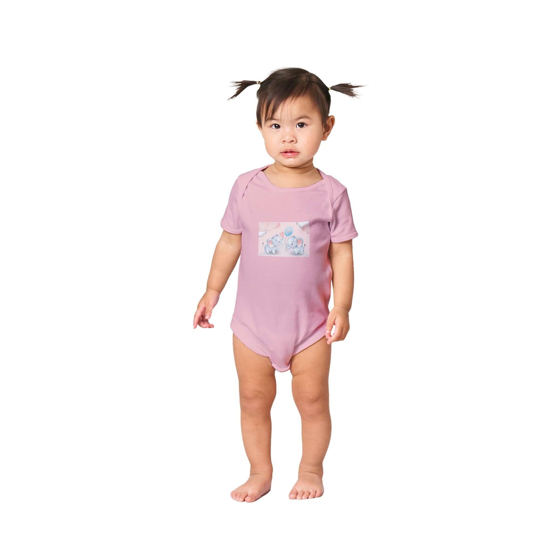 Baby Short Sleeve Bodysuit Elephants - Just Baskets
