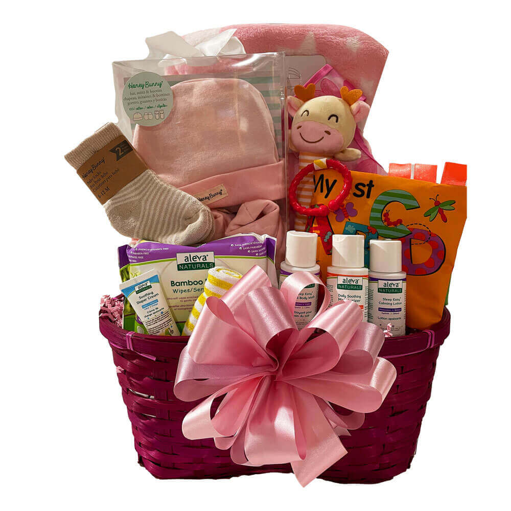 Oh Baby Girl Gift Basket - What Baby will need for the first weeks!