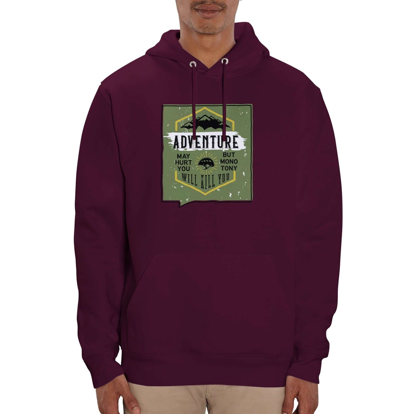 Organic Unisex Pullover Hoodie "Adventure" - Just Baskets