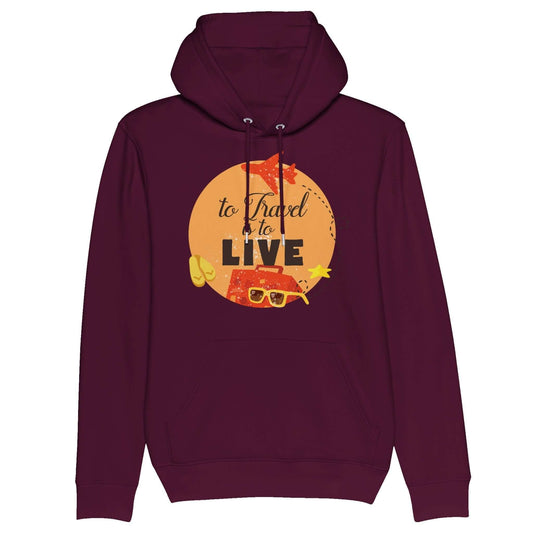 Organic Unisex Pullover Hoodie "Travel" - Just Baskets